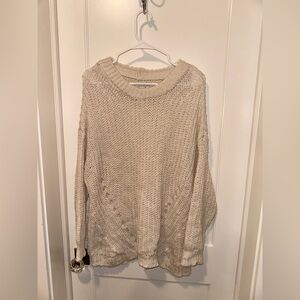 American Eagle Outfitters Cream Knit Sweater